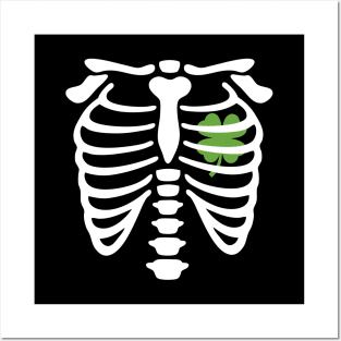 X-ray Irish Shamrock heart Posters and Art